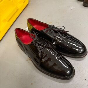 Allen Edmonds Spencer Mens 8.5 B Black Patent Leather Red Lining Oxford Shoes